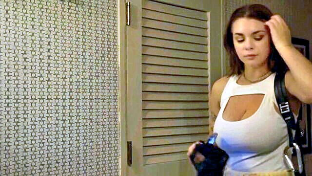 teen, big tits, hardcore - subscribers wife gives a deepthroat blowjob