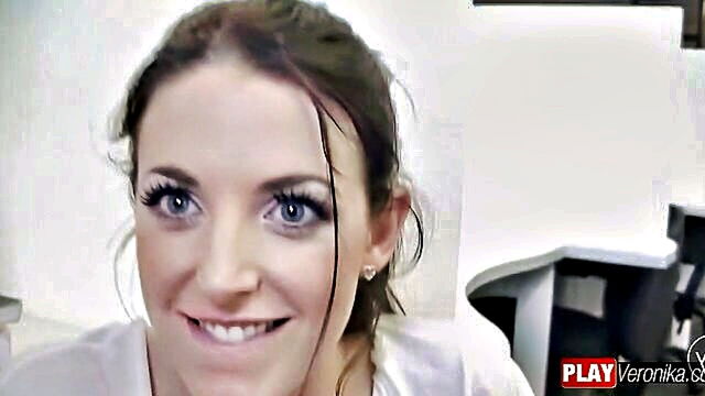 angela white - busty milf angela white gives a hot blowjob in the library