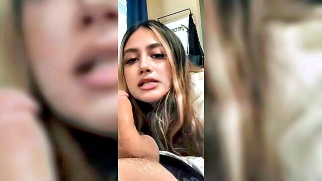 teen, amateur, blowjob - a latina beauty giving a deep throat and intense blowjob