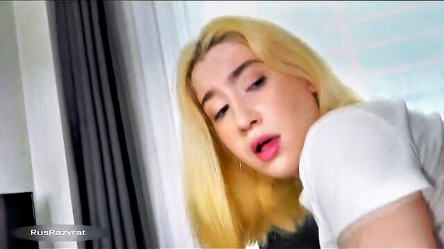 big ass, blonde, anal - dumb russian whore anal