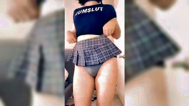 pretty, miniskirt, babe - femboy gostoso masturbation