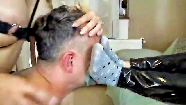 foot worship, sweaty nylon, nylon sniff - double blonde sock licking