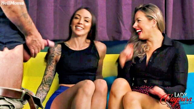 cfnm, ffm, threesome - threesome with Leila Lani