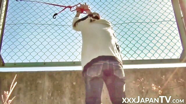 voyeur managed to film asian teen in jeans