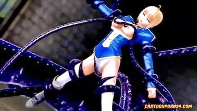 hentai, rough tentacle sex, tentacles porn - blonde girl fucks tentacles cartoonsville