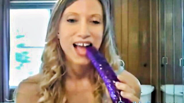 webcam, dildo, anal - busty brunette gets stuffed ass
