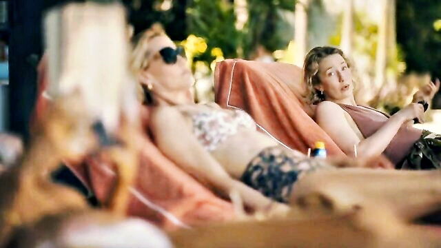 charlotte le bon, carrie coon, hot bikini - hot white lotus scenes