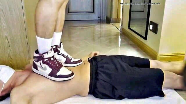 chest, hardcore, trampling - hardcore chest trampling 3 footjob