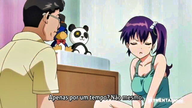 hentai, anime, purple hair - purple haired teen getting screwed