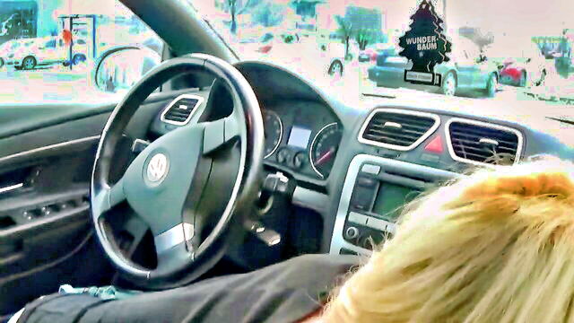 outside, big cock, cum in mouth - parking lot blowjob milfanaliz