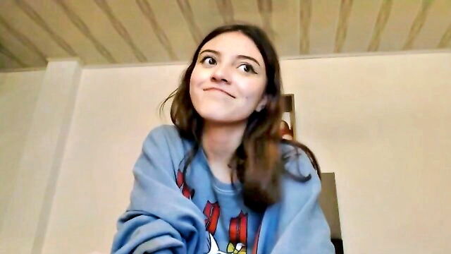 masturbation, petite, teen (18+) - teen masturbating with nice boobs