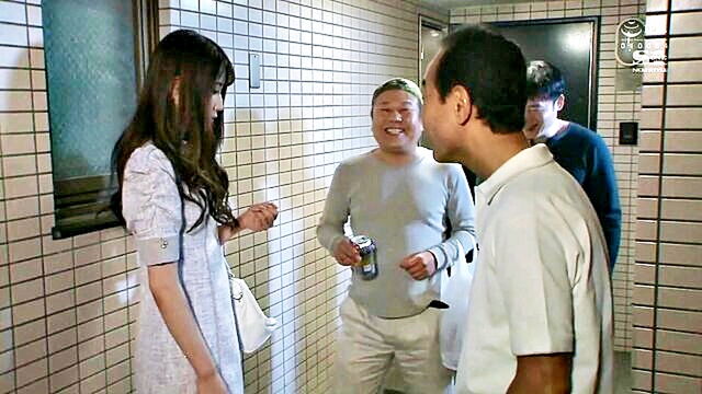 blowjobs, big tits, asian - beautiful dark haired japanese woman engages in a blowjob with an older man