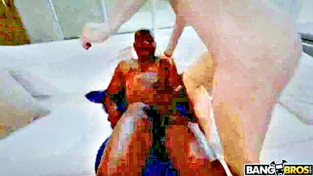 Aaralyn Barra - a young blonde gets her vagina vigorously penetrated by an enormous black cock