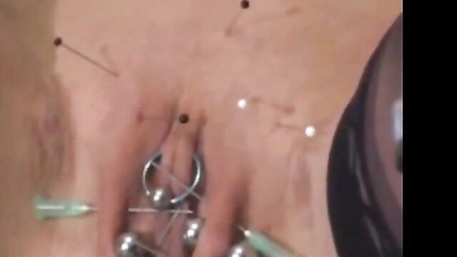 bondage, pain, unknown - slave carla needle play
