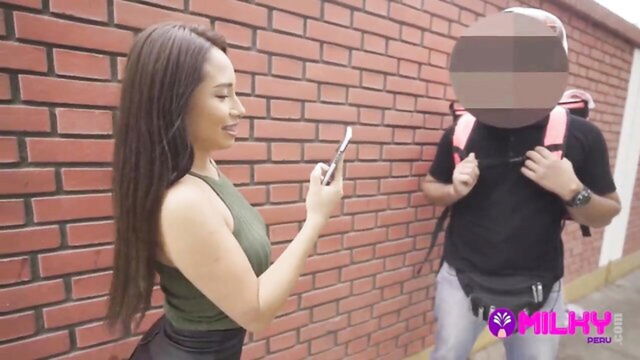 hot, latina, teen - Peruvian babe asks stranger for sex