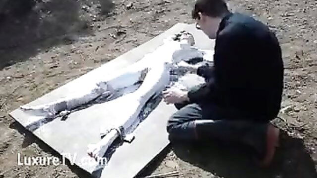 public nudity, unknown, bondage - public painting shame