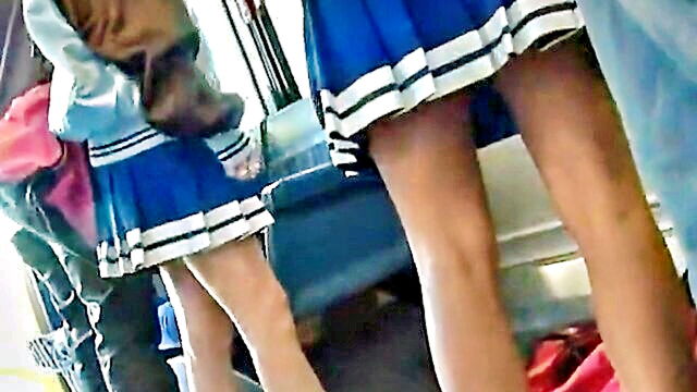 interracial, hot, cheerleader - interracial bus encounter with asian man and college girl