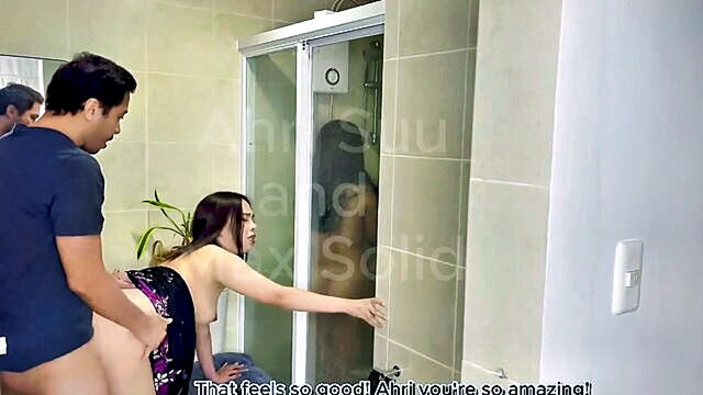 step sisters risky bathroom sex video goes viral : Bang