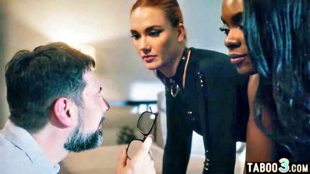 obedient ebony gf threesome