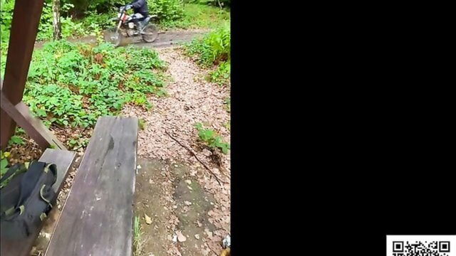 natural tits, girlfriend, outdoor - milf anal forest sex