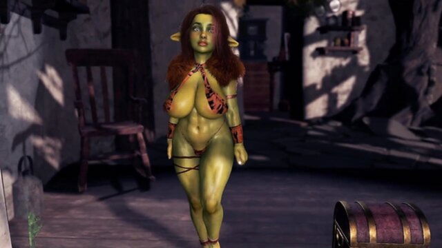 oral knotting, mouthful, amazon - goblin in skimpy clothes sound edit