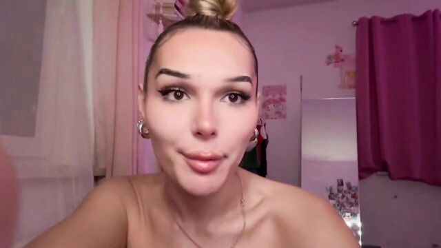 blonde, babes, big cock - slavic trans gal anal video