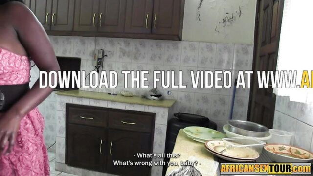 black, ebony, african - cooking kenyan dick in the kitchen