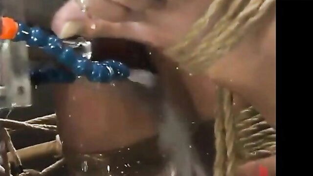 water bondage, bondage, anal - pleasured and punished brunette