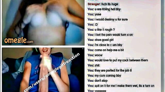 huge cock, omegle, big cock - brunette hottie meets her match on omegle