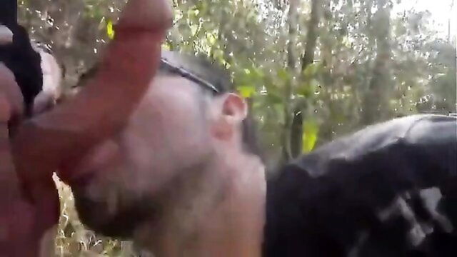 blowjob, big cock, amateur - thick pole forest blowjob