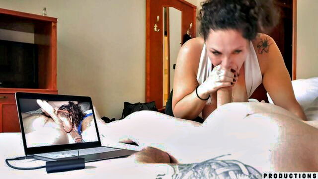 brunette, handjob, blowjob - betty buttplug milf blowjob