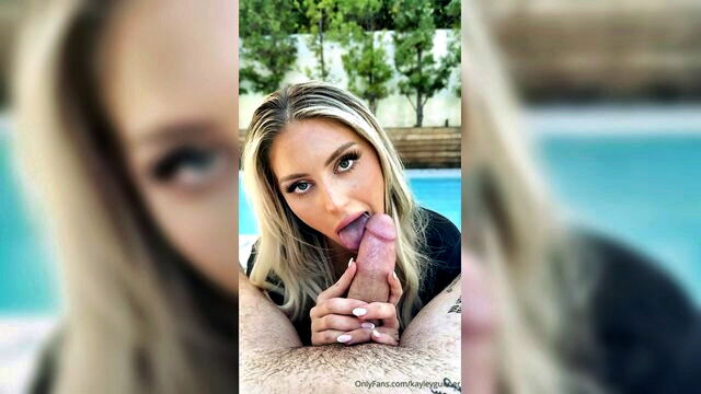 handjob, facial, pawg - kayley gunner pool blowjob