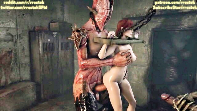 pornstar, hardcore, double penetration - monster demons animation porn