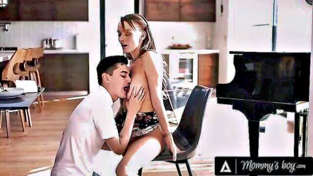 rough sex porn, slim big tits, blowjobs with big tits - kitchen titjob action