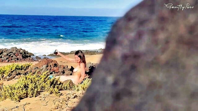 beach nudists, big cock cumming, big - beach blowjob cum in mouth