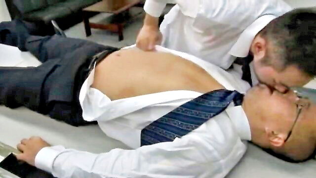 fake tits, office fuc, beard - facial hair office sex