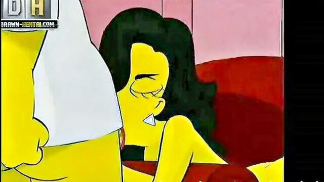 anime, 3some, drawn hentai - simpsons sex cartoon