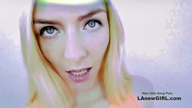 sexy blonde, slow suck, blow job - girl showcase facial skills