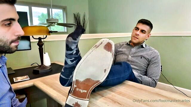 feet, gay, fetish - kinkiest toe fucking with manager