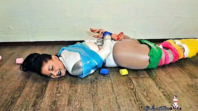 peril, couples bondage, heroine - joker fun house bondage