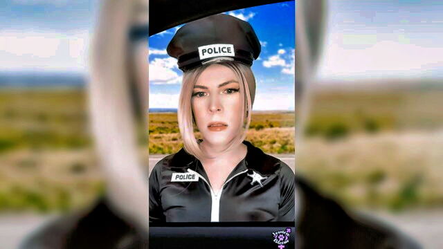 blonde, big cock, amateur - transsexual police fuck