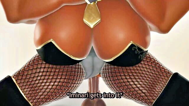 gurobase, muscle growth, dark skinned futanari - vayne league of legends cosplay