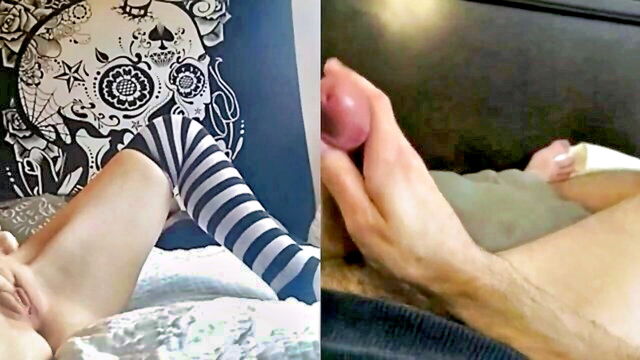 omegle, masturbate, chatroulette - cheating girlfriend webcam action