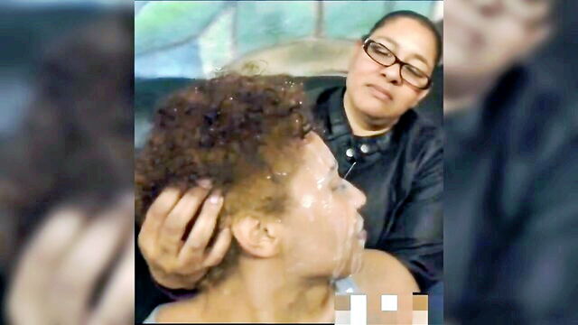 enema, spit, amateur - cumslut mom teaches daughter how to take loads