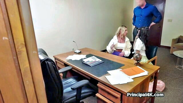 mature, threesome, teacher - Sharing cock with head teacher