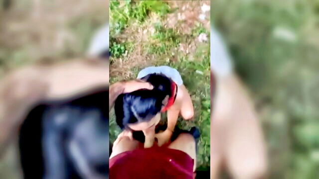 video hd, porn video, latina - deepthroating sex in nature