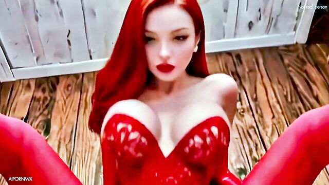 red hair, in bar, virtual sex - jessica rabbit sex scene aipornmix