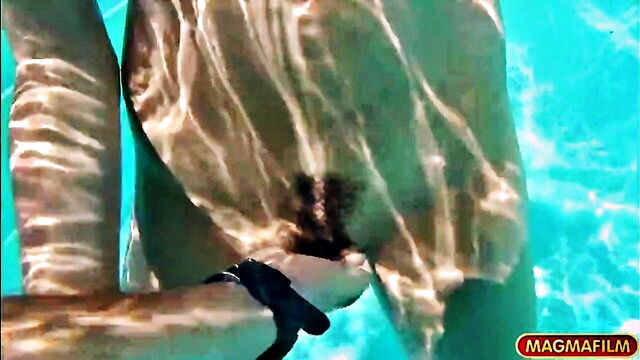 inked girl gets fucked by the pool