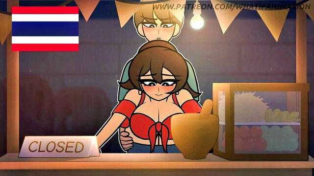 fingerless gloves, dragon dildo, clemetine - malee thailand animation