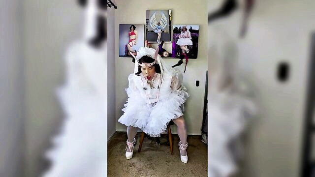 sissy candy sparkle - sissy pony bride dildo play